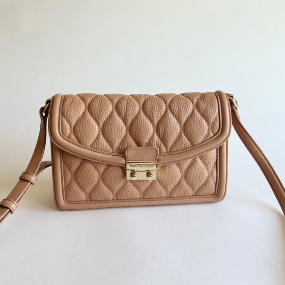 Vera Bradley Cream Pebble Leather Crossbody Shoulder Bag - Picture 2 of 11